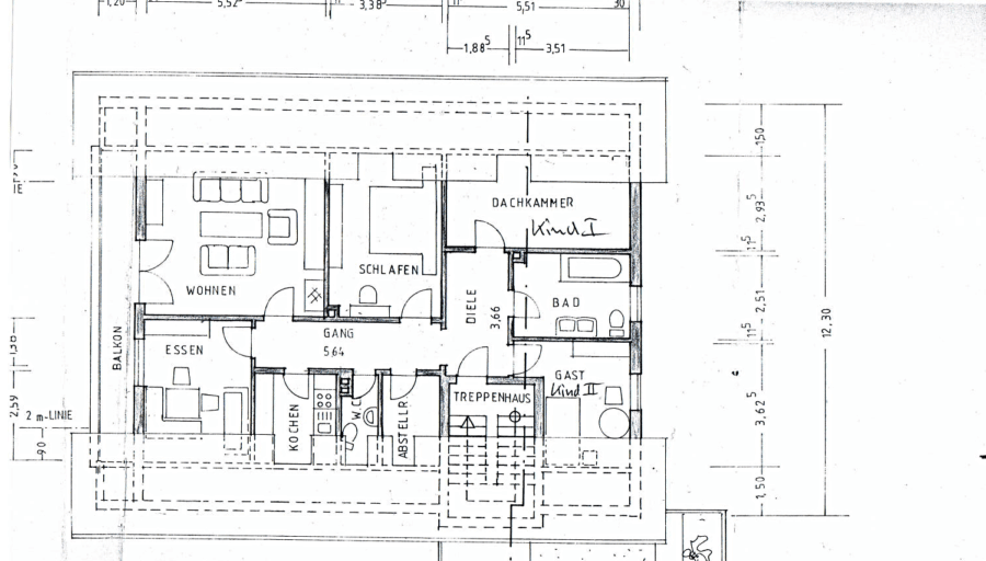 großzügige 5-Zimmer-Eigentumswohnung in einem Dreifamilienhaus - DG-Plan