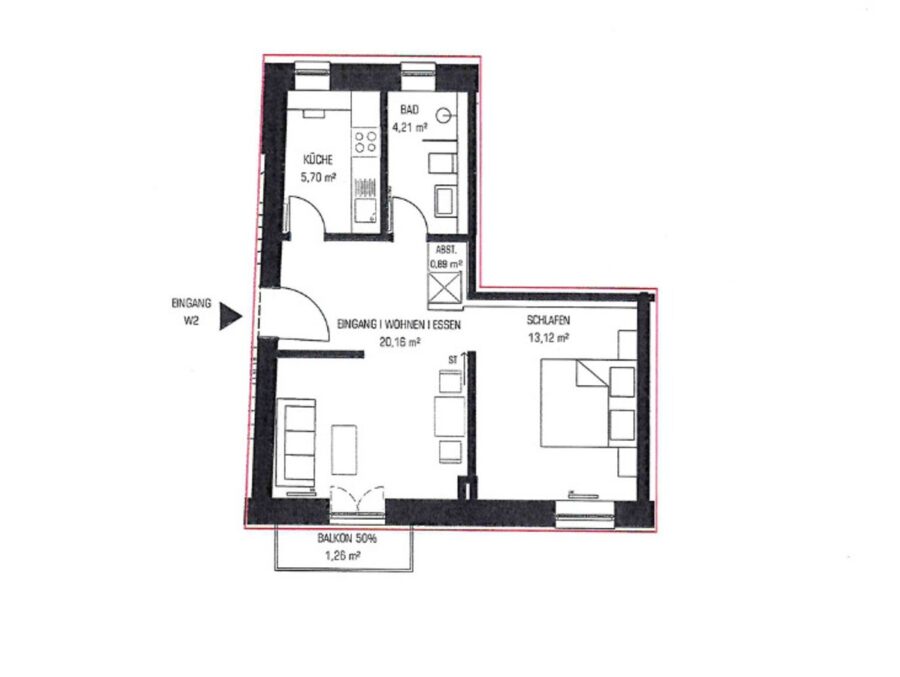 Erstbezug! Exklusive 2-Zimmer-Wohnung in Altstadtlage – Hochwertig kernsaniert mit Südbalkon - Grundriss