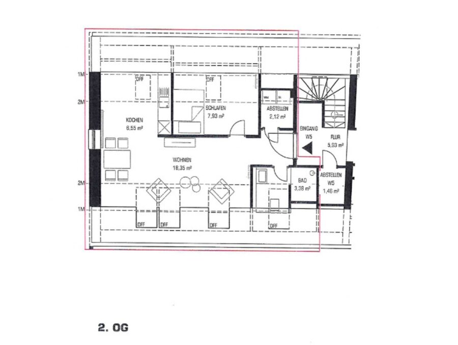 Erstbezug! Exklusive 2-Zimmer-Dachgeschosswohnung in Altstadtlage – Hochwertig kernsaniert - Grundriss