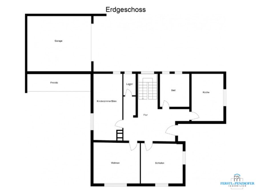 Modernisierter Bungalow mit großzügigem Grundstück und Doppelgarage - Grundriss Erdgeschoss